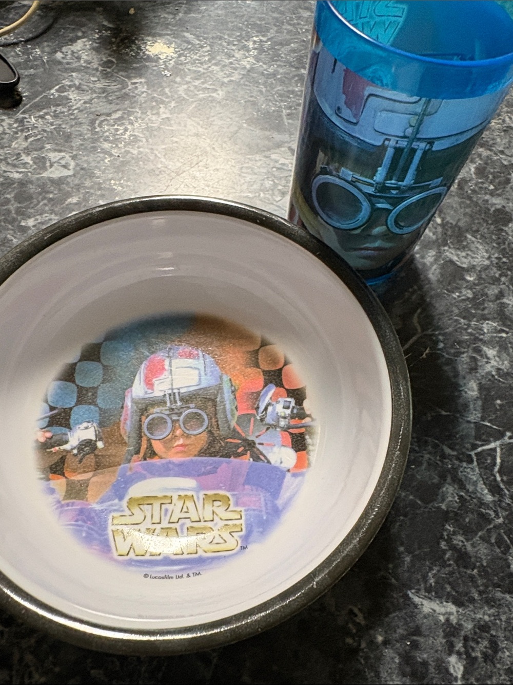 Star Wars Kids Bowl with Character Graphic - White & Black